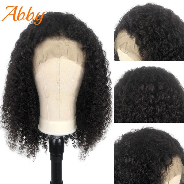 

Curly Human Hair Wigs For Black Women Malaysian 13x4 Lace Wigs 150% Density 13x6 Kinky Curly Lace Front Wigs Abby Human Hair, Natural color