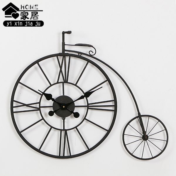 

creative personality hollow bicycle wall clock american country bar decorative clock iron quartz wall clock