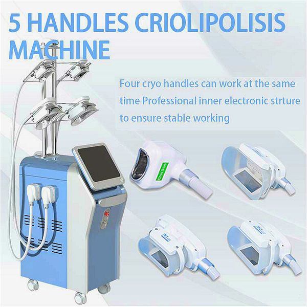 

5 e handles cryo machine 360Â° cryolipolysis slimming lipolaser cavitation cellulite reduction endermology body shape equipment