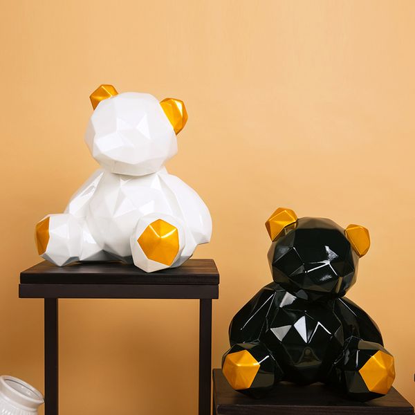 

nordic simple bear decoration resin home decoration deskdecoration geometric bear fiberglass animal crafts