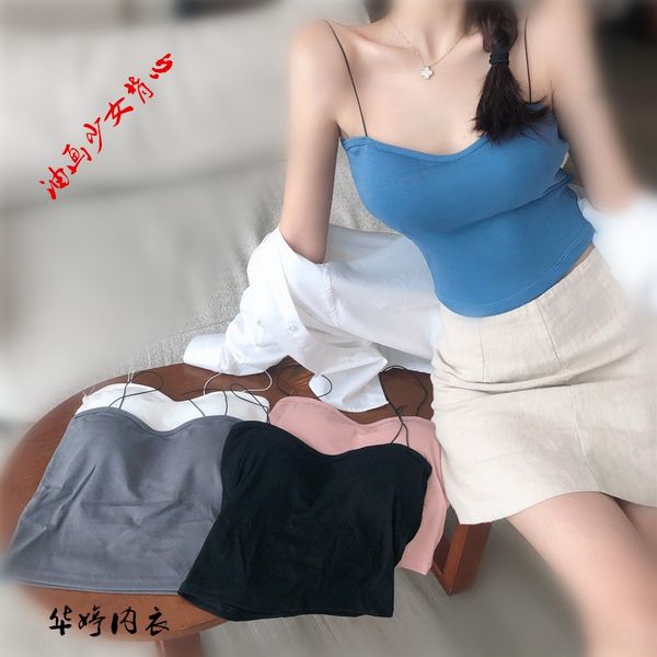 

grlqn online celebrity oil painting girl camisole wrapped chest tube close-fitting stickeroil painting body sticker tube fashionable short w, White