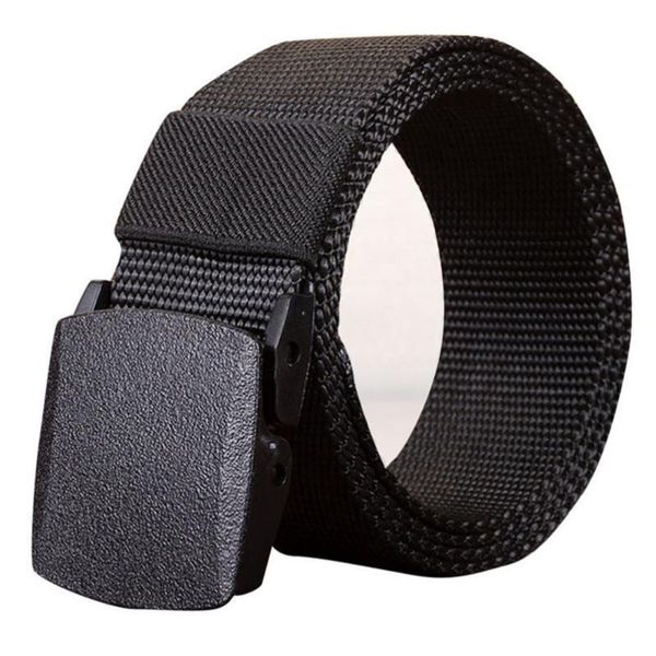 

plastic buckle nylon belt tactical automatic canvas waist strap ceinture mens casual belt 110-140cm, Black;brown