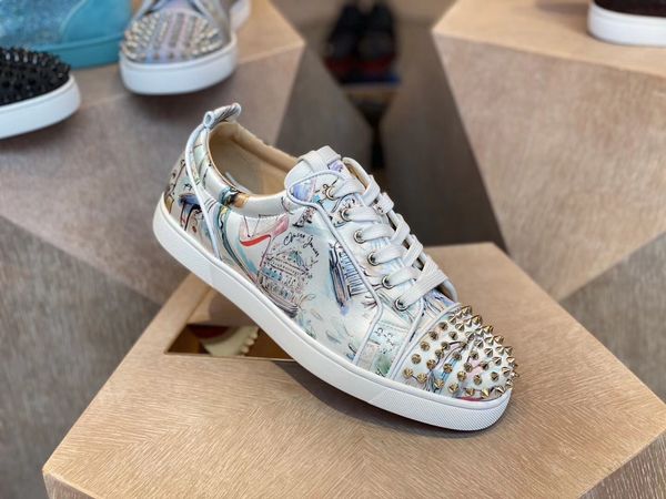 

новые low top новичок шипы страз мужские кроссовки с красной подошвой роскошный повседневный туризм, открытый brands женщины red sole скейтб, Black