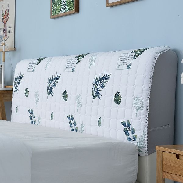 

cotton fabric shield head all-inclusive bed head curved leather bed backrest cover dust-proof protective cover european princess, Black