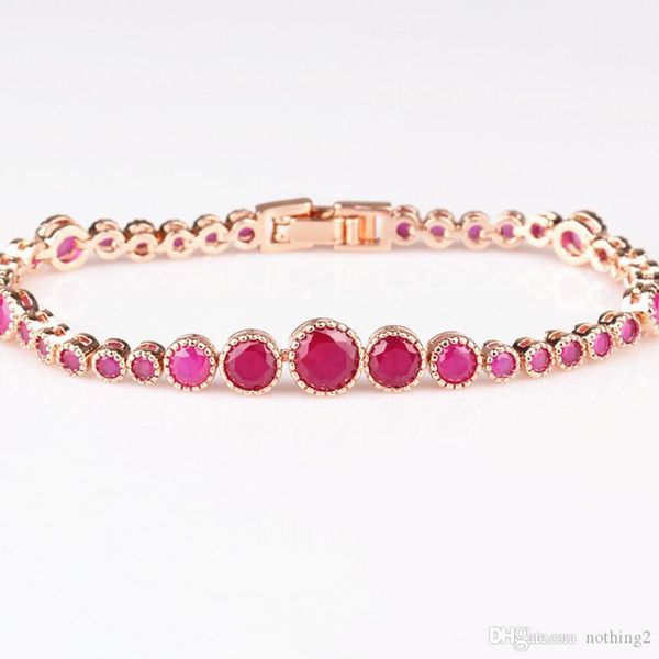 

designer jewelry red corundum bracelets rose gold color ruby bracelets for women simple gracefu lfashion, Black