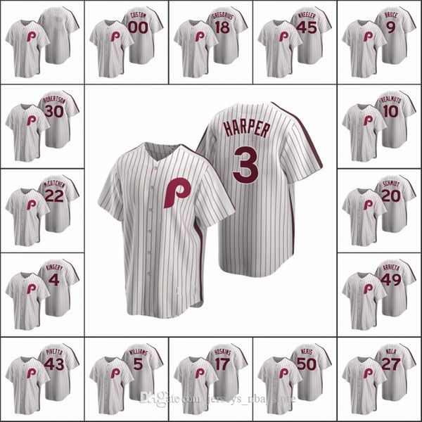 

philadelphia phillies men #3 bryce harper 20 mike schmidt 27 aaron nola women youth custom cooperstown collection home jersey, Blue;black