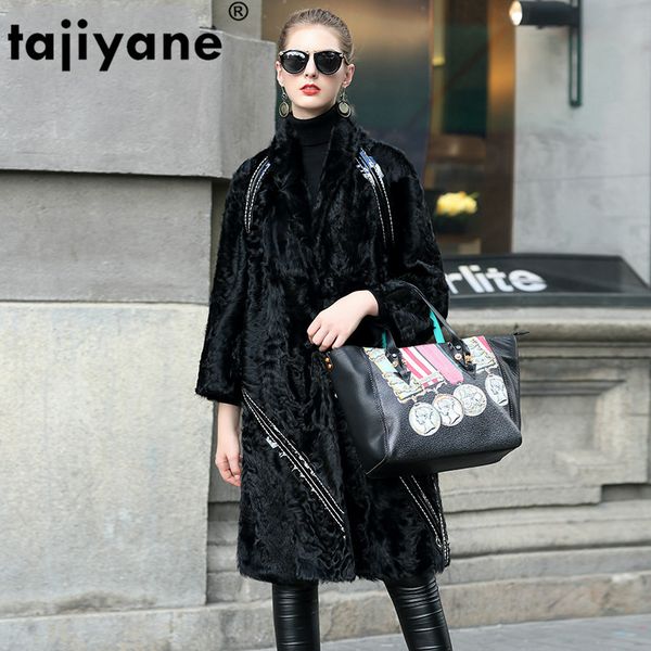 

natural real fur coat autumn winter coat women clothes 2020 warm luxurious wool jacket korean vintage double-faced zt4046, Black