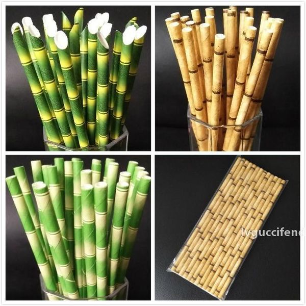 

paper straws 19.5cm disposable bubble tea thick bamboo juice drinking straw 25pcs/lot eco-friendly milk straw birthday wedding party gifts