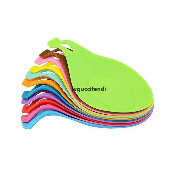 

silicone heat resistant spoon mat pads colorful tableware placemat chopstick spoon holder home restaurant dinning tools