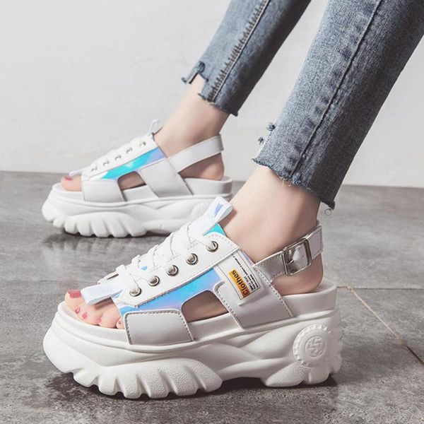 

doratasia girl summer fashion high platform sandals summer sweet casual beach sandals women ins high wedges shoes woman c15, Black