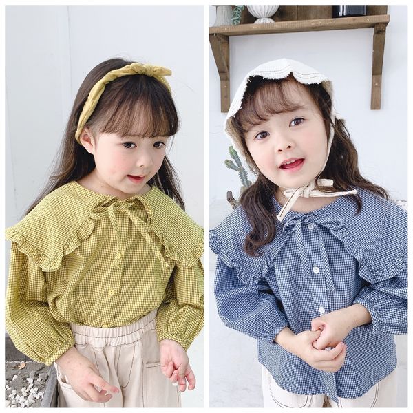 

2020 children's clothing new girls' korean autumn spring and autumn 20122 children's clothing shirt shirt, White;black