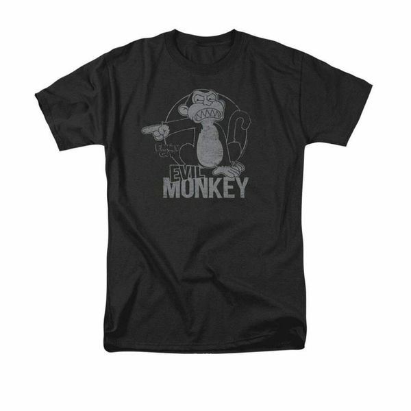 

black tv show family guy chris evil monkey stare down point t shirt tee, Gray;blue