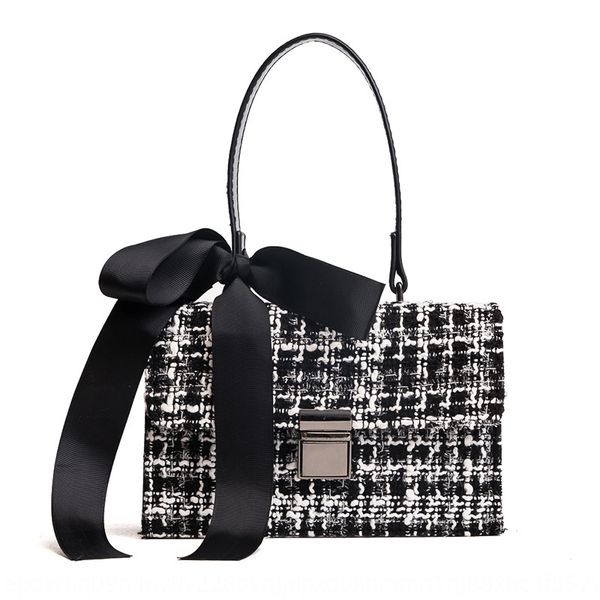 

anbcx women's 2020 new fashionable woolen contrast color silk scarf hand korean style all-match shoulder crossbody hand small bag small, White