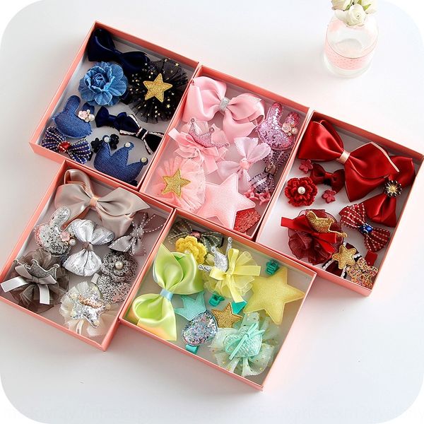 

korean children's baby gift box set duckbill clip clip hair accessories girls hair accessories b139-2, Slivery;white