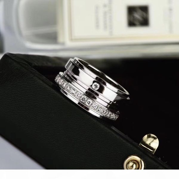 

o s925 silver punk ring with one diamond and one line diamond for women and man wedding jewelry gift drop shipping