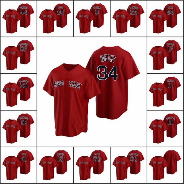 

boston red sox #34 david ortiz 14 chris sale 50 mookie betts men women youth custom red replica alternate jersey, Black