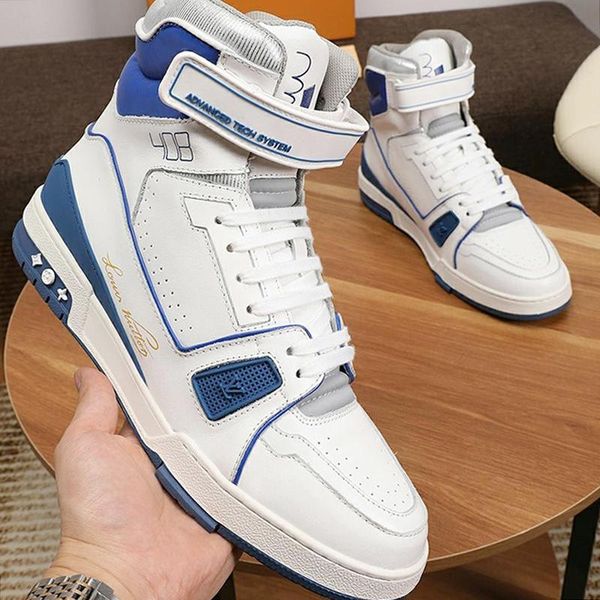 

leisure fashion men shoes luxury trainer sneaker mid -mens shoes casual luxury style ankle boots with origin box fast ship, Black