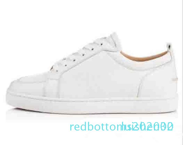 

original box] gift brand red bottom men sneakers low shoes rantulow junior flat mens geunine leather white black outdoor trainer r02
