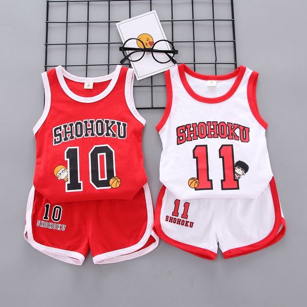 

boys' sports jersey sweat sweatshirt basketball shirt set children's new leisure children's digital sleeveless vest basketbal