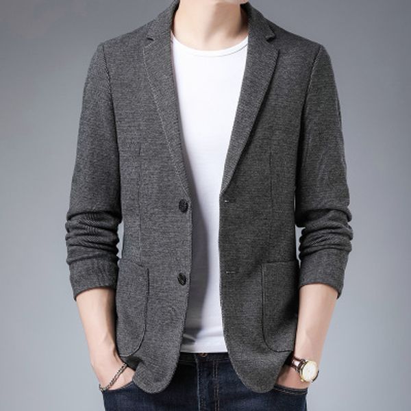 

gray blazer men spring fall fashion mens 2020 new business casual suit jacket slim fit suit male wedding groom coat, White;black