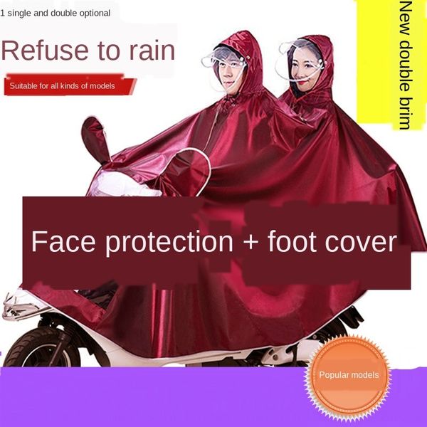 

xkfhk raincoat car motorcycle poncho electromobile queen cycling poncho cover motorcycle electric vehicle electric vehicle foot single, Black