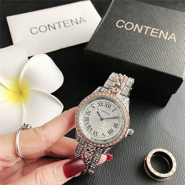 

2140dl new noble shiny diamond ladies fashion watches wholesale direct sales cx200723, Slivery;brown