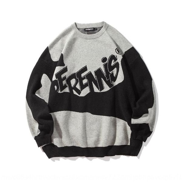 

s2pvk south summer dress 2020 coat sweater autumn sweater men's young men's fashion brand fashion letter color matching printed co, Black