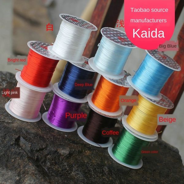 

good quality handmade diy string diy beaded bracelet elastic thread elastic oxford band bracelet rope crystal rope large roll, Silver