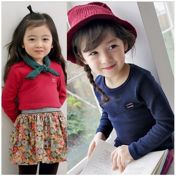 

2020 одежда girlsbase рубашка girlsthin длинный top одежды рукав детская одежда детская верхняя, Blue