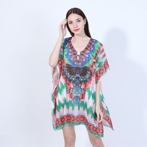 

fashionable outdoor sunshade beach towel ethnic style bicycle beach towel printed shawl women's cycling shawl, Blue;gray