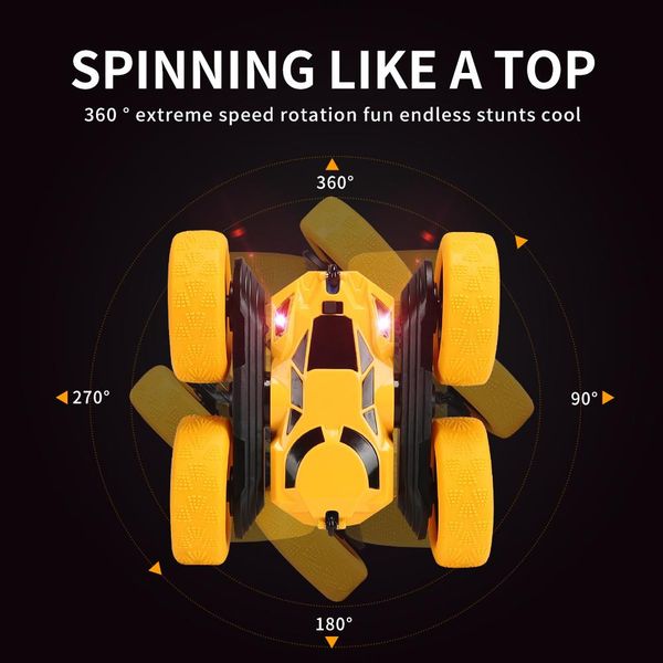 

2.4g remote control wireless 4wd drive double sided stunt car cool lights children boy off road rc car toys 04