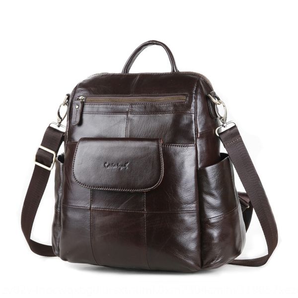 

vib0z layer cowhide men's and women's backpack backpack postman package postman package messenger bag dual-purpose oil wax leather