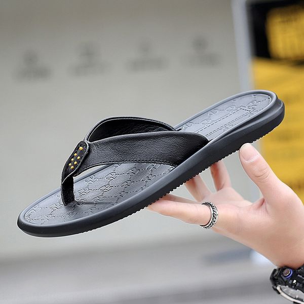 

9gq3r cowhide men's men's genuine leather summer outdoor flip-flops slippers flip-flops wear non-slip soft bottom outdoor trendy k
