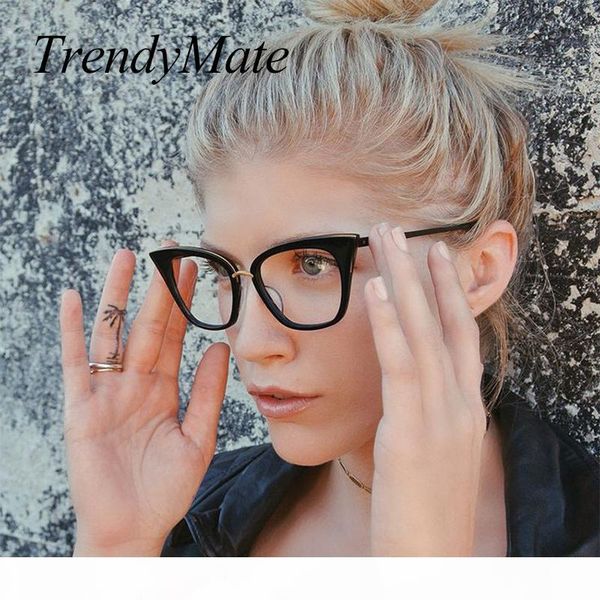 

new fashion cat eye sunglasses women brand designer clear lens elegant vintage sun glasses for women points uv400 1177t, White;black