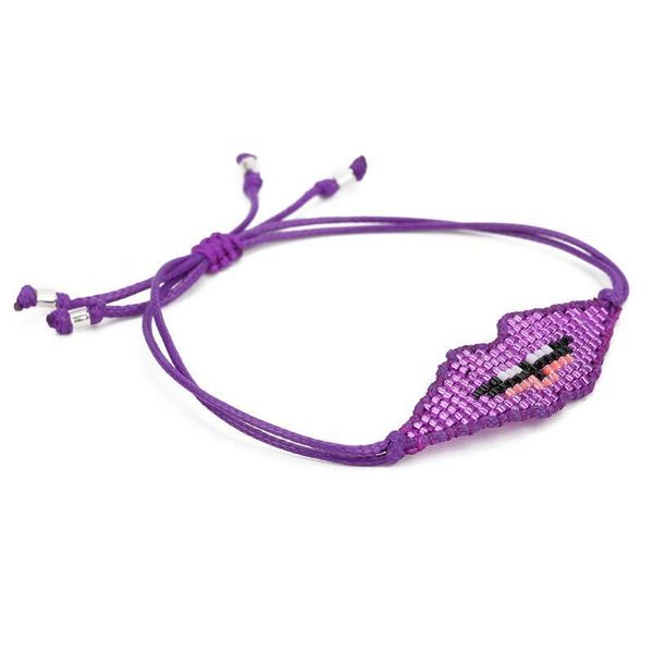 

rttooas purple lips bracelets women lucky miyuki charm bracelet pulseras mujer moda 2020 handmade armband fashion jewelry, Golden;silver