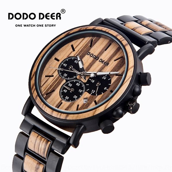 

dodo deer wooden watch men's multi-function waterproof dodo deer wooden watch men's multifuncti waterproof a12 sale a12, Blue