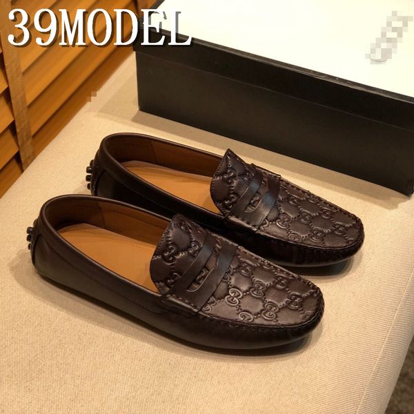

large size 46 luxurious men loafers soft moccasins spring autumn genuine leather shoes men warm flats driving shoes, Black