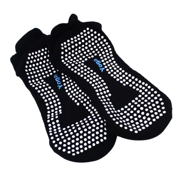 

cotton non-slip yoga socks with grips for women breathable pilates fitness socks 24bd, Black