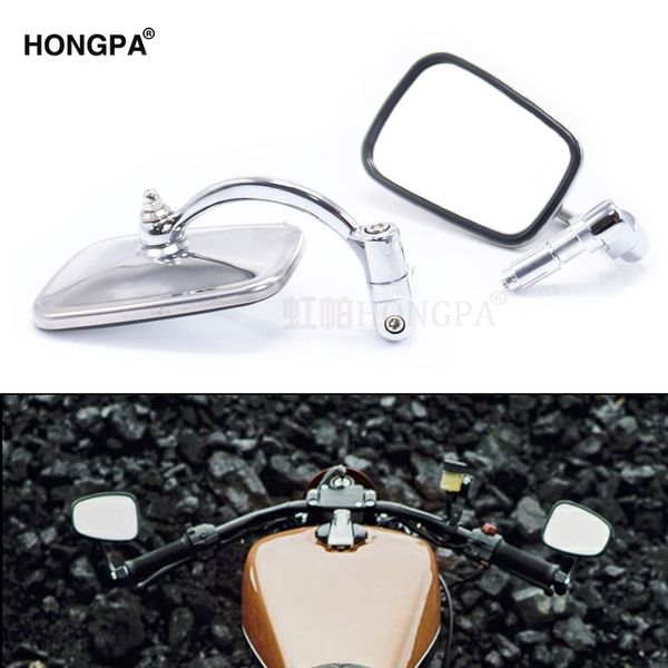

motorcycle chrome aluminum 7/8" handle bar end side rear view mirrors offroad universal for cafe racer scooter offroad bike