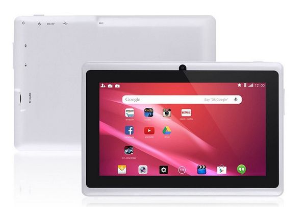 

fashion dual camera q88 a33 quad core tablet pc flashlight 7 inch 512mb 4gb android 4.4 kitkat wifi allwinner colorful