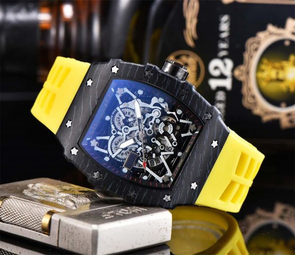 

wholesale fashion men sport watch red strap stainless steel quartz movement rubber strap auto-date male dress wristwatch clock dropshipping, Slivery;brown