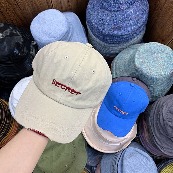 

brim hole contrast color baseball sun hat sun hat embroidery letter casual baseball cap men and women can use outdoor sunshade cap, Blue;gray