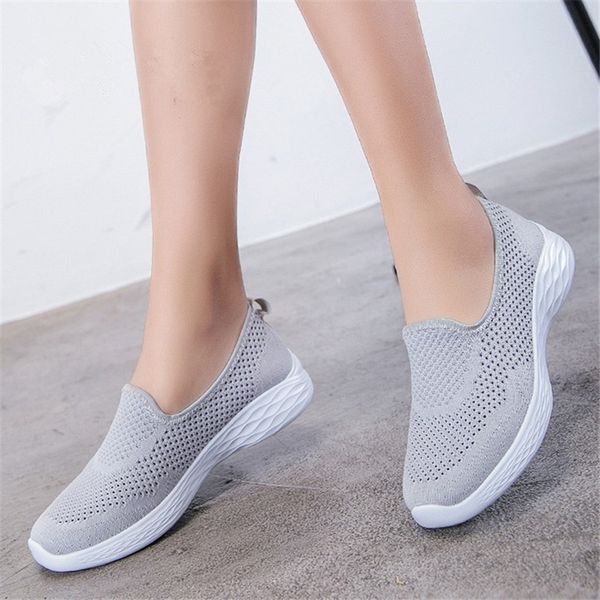 

2020 women's sneakers summer flat bottom breathable walking shoes mesh casual slip-on lightweight shoes 35-40 size loafers, Black