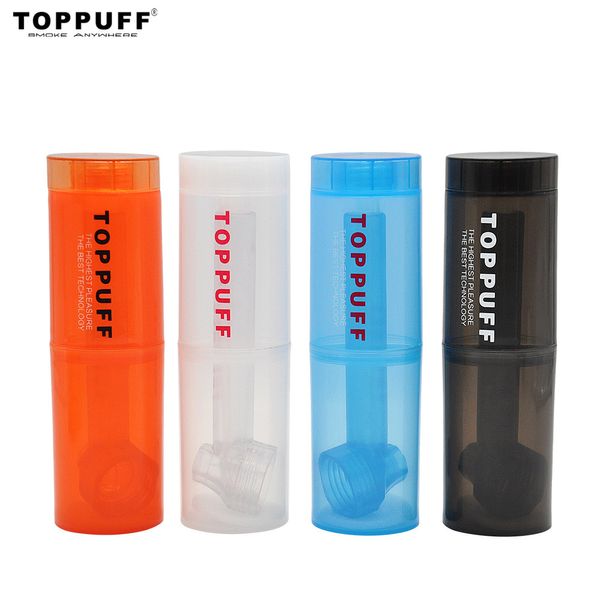 

Toppuff Top Puff для путешествий стекла воды Bongs с бутылки 185мм Акриловые масла горелки водопроводная труба Бонги Акрил для курения водопроводные трубы Аксессуары