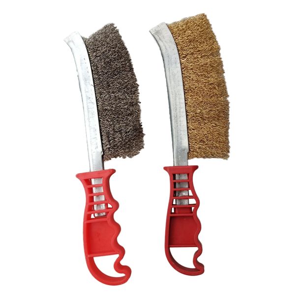 

2pcs dense wire hand brushes metal rust paint cleaning tool