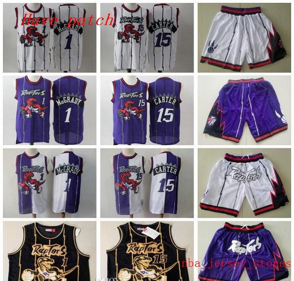 

men's basketball toronto raptors 15 vince carter 1 tracy mcgrady white blue swingman sleeveless jersey and pant 01, Black;red