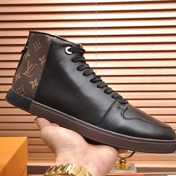 

fashion classic men 's shoes scarpe sportive da uomo luxury footwears outdoor walking comfortable sports plus size lace -up casual men, Black