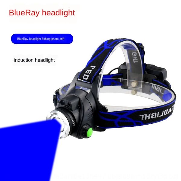 

t6 induction inductive blue head usb charging strong zoom long-range outdoor high-power night fishing light fishing blue light