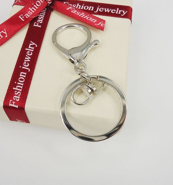 

metal key chain big lobster buckle three-piece set luggage fur ball small hanging small pendant accessories accessories, Silver