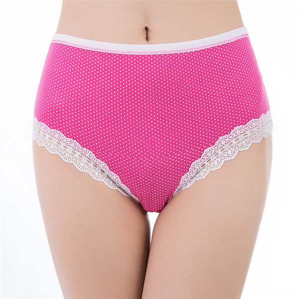 

plus size comfortable underwears designer women panties high waist solid color lace slim female clothing, Black;pink